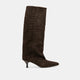 DK CHOCOLATE CROCO EMBOSSED LEATHER
