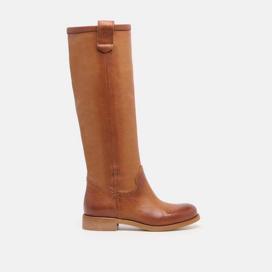 Ramzy Cognac Leather Boots - COGNAC LEATHER