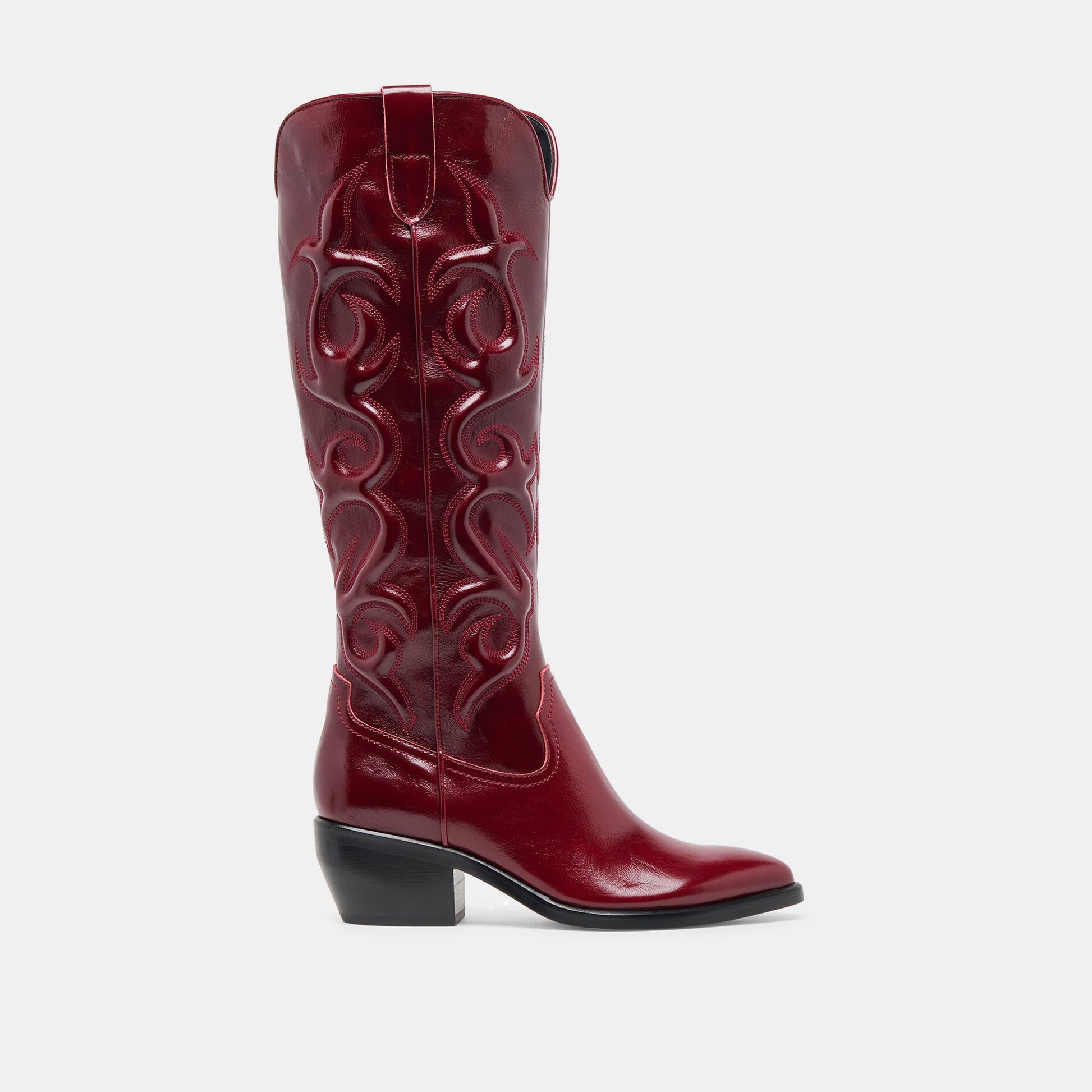 Mirla Oxblood Leather Boots - OXBLOOD LEATHER