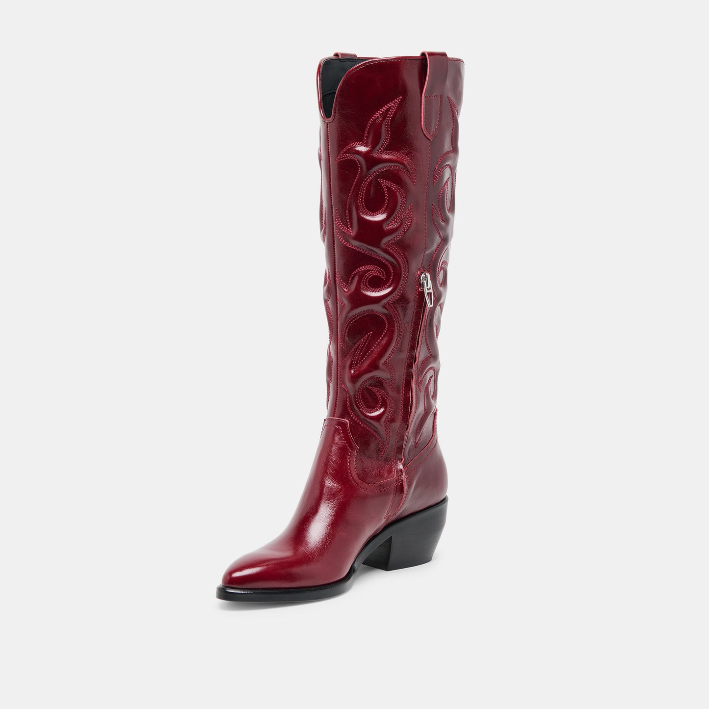 Mirla Oxblood Leather Boots - OXBLOOD LEATHER