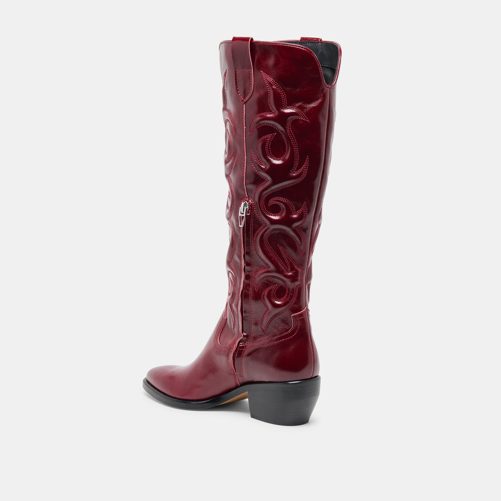 Mirla Oxblood Leather Boots - OXBLOOD LEATHER