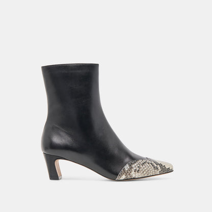 Anika Black Multi Leather Boots - BLACK MULTI LEATHER