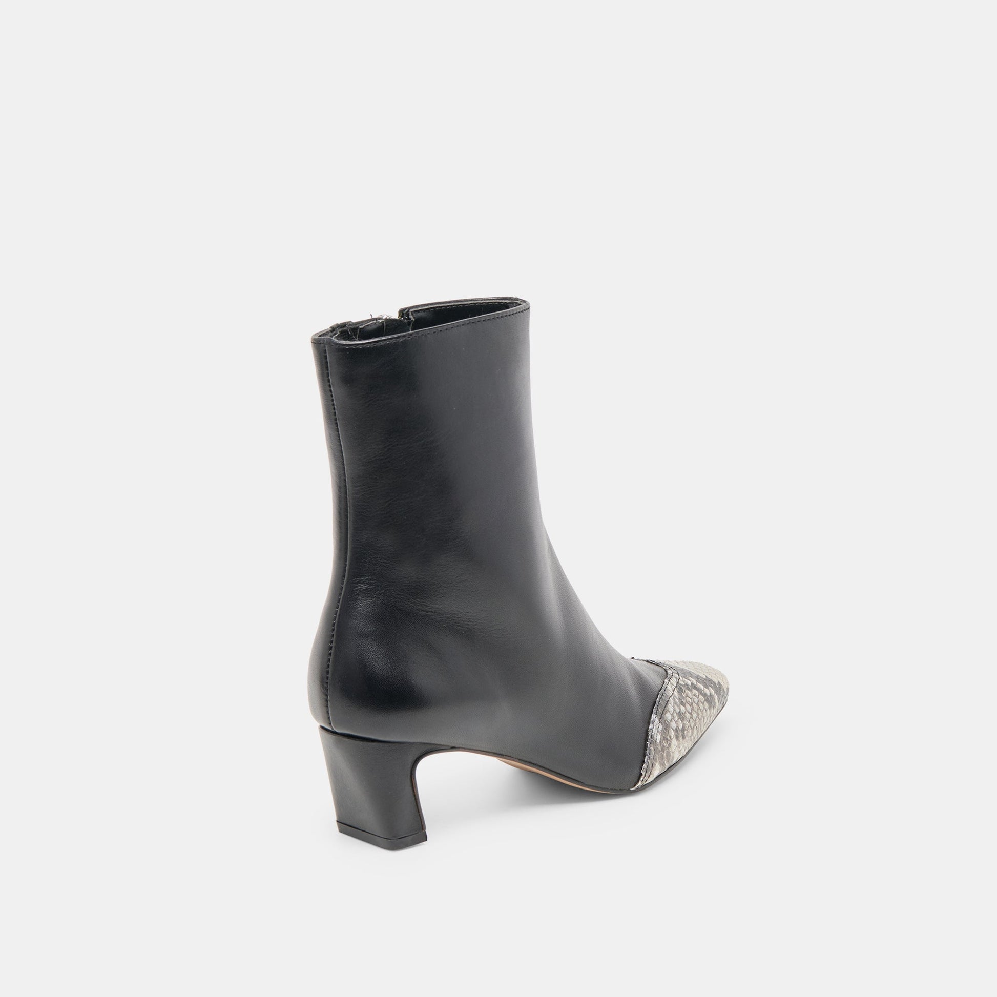 Anika Black Multi Leather Boots - BLACK MULTI LEATHER