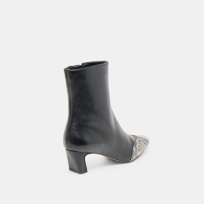 Anika Black Multi Leather Boots - BLACK MULTI LEATHER