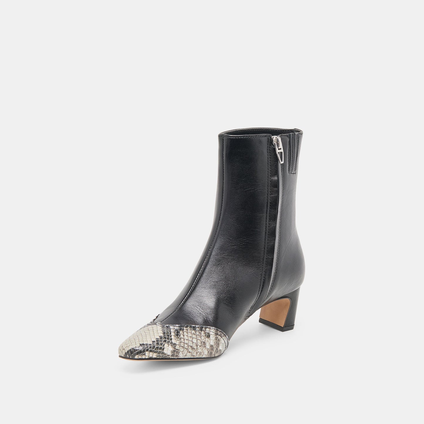 Anika Black Multi Leather Boots - BLACK MULTI LEATHER