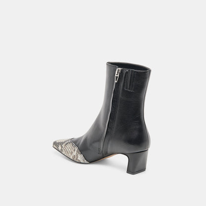 Anika Black Multi Leather Boots - BLACK MULTI LEATHER