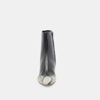 Anika Black Multi Leather Boots - BLACK MULTI LEATHER
