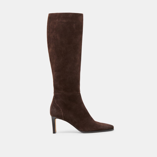 Emmi Dk Brown Suede Boots - DK BROWN SUEDE
