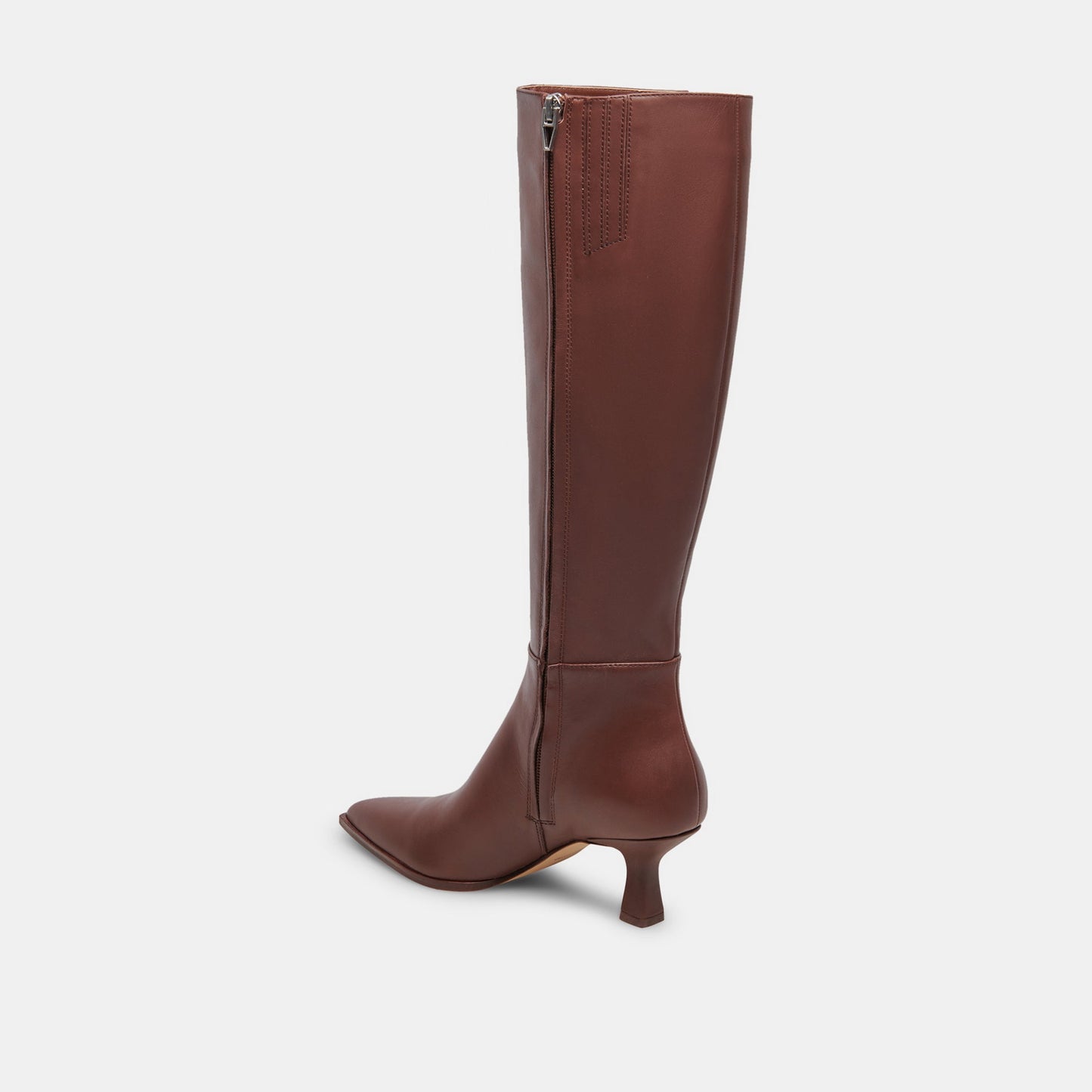 Auggie Extra Wide Calf Chocolate Boots - CHOCOLATE LEATHER
