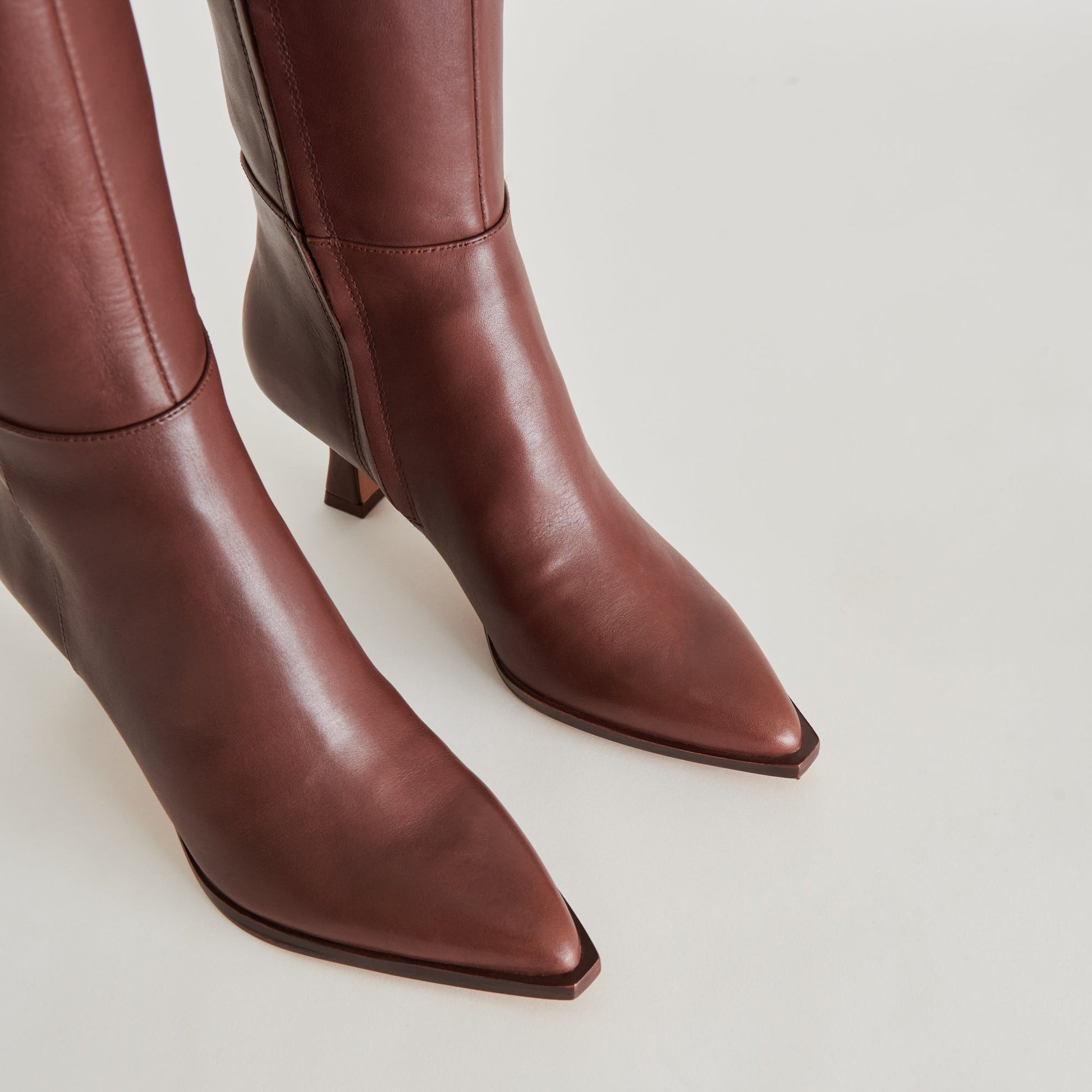 Auggie Extra Wide Calf Chocolate Boots - CHOCOLATE LEATHER