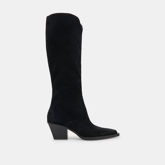 RAJ Wide Calf Boots Onyx Suede - ONYX SUEDE