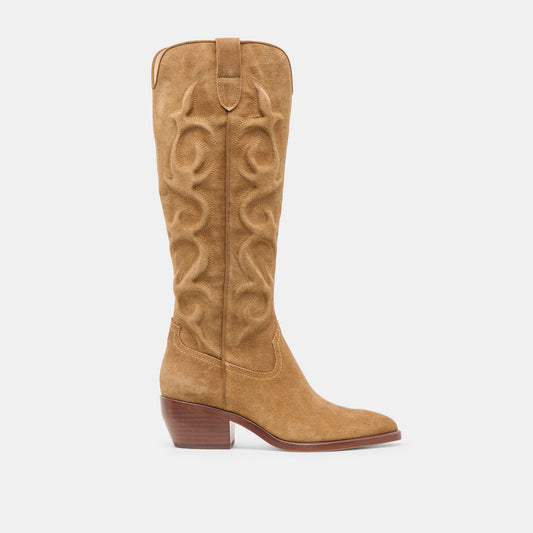 Mirla Lt Brown Suede Boots - LT BROWN SUEDE