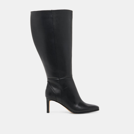 Emmi Black Leather Extra Wide Calf Boots - BLACK LEATHER