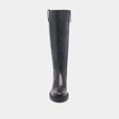 Glory H2O Waterproof Black Leather Extra Wide Calf Boots - BLACK LEATHER