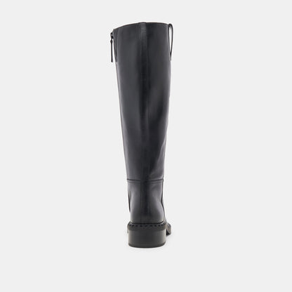 Glory H2O Waterproof Black Leather Extra Wide Calf Boots - BLACK LEATHER