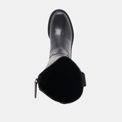 Glory H2O Waterproof Black Leather Extra Wide Calf Boots - BLACK LEATHER