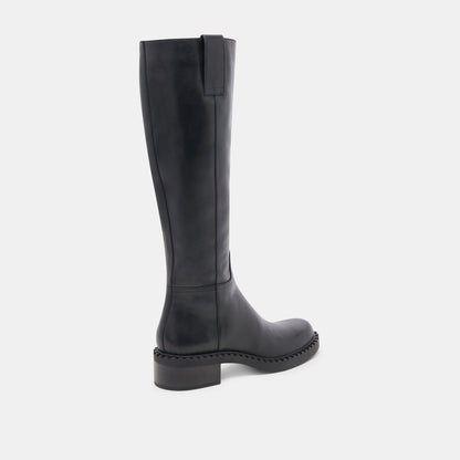 Glory H2O Waterproof Black Leather Extra Wide Calf Boots - BLACK LEATHER