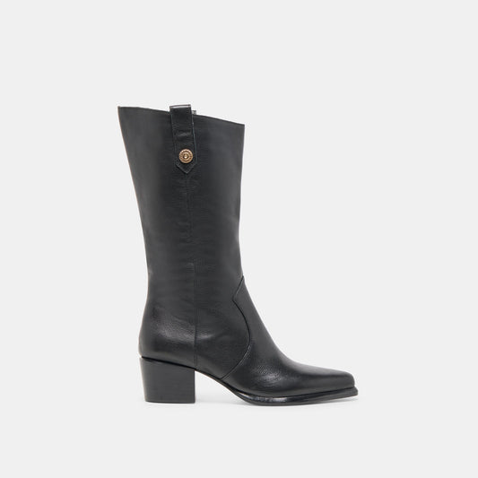 Vern Black Leather Boots - BLACK LEATHER