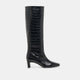 NOIR CROCO EMBOSSED LEATHER