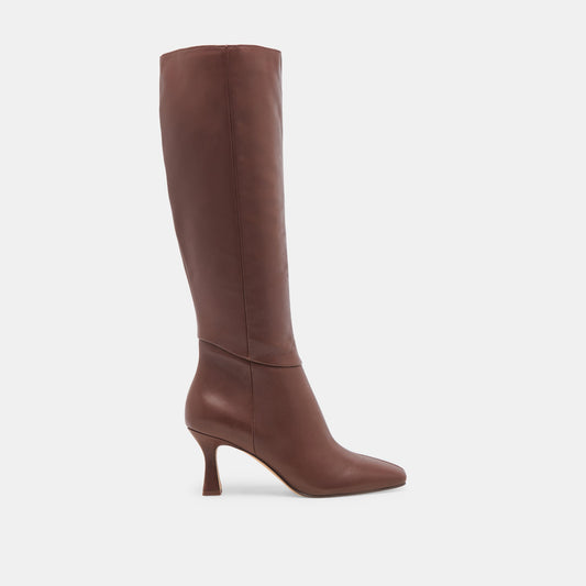Gyra Extra Wide Calf Chocolate Boots - CHOCOLATE LEATHER