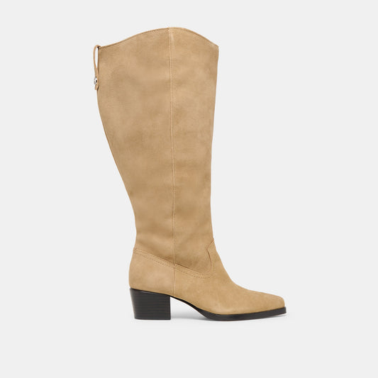 Virona H2O Waterproof Dk Taupe Suede Extra Wide Calf Boots - DK TAUPE SUEDE