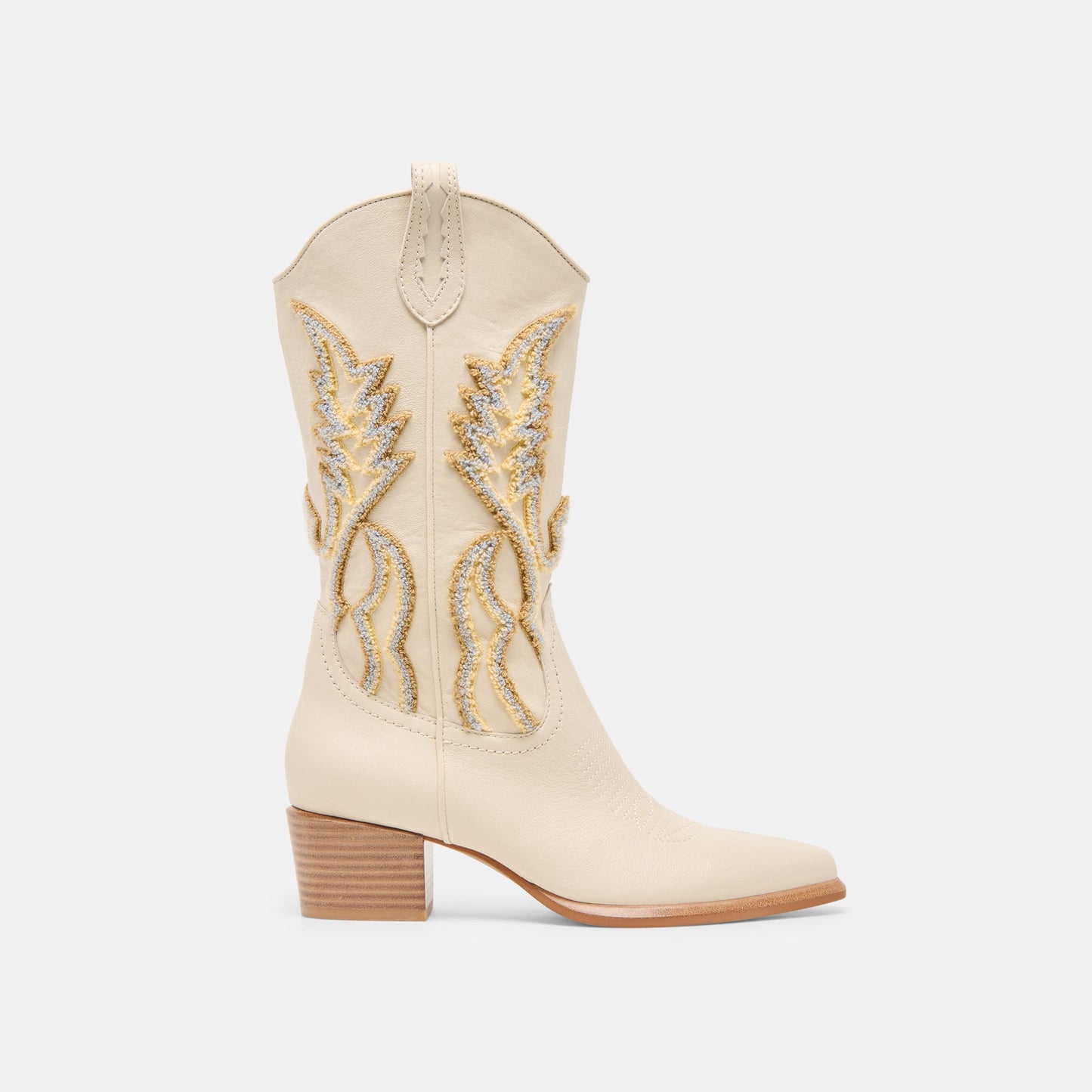 Vila Ivory Leather Boots - IVORY LEATHER