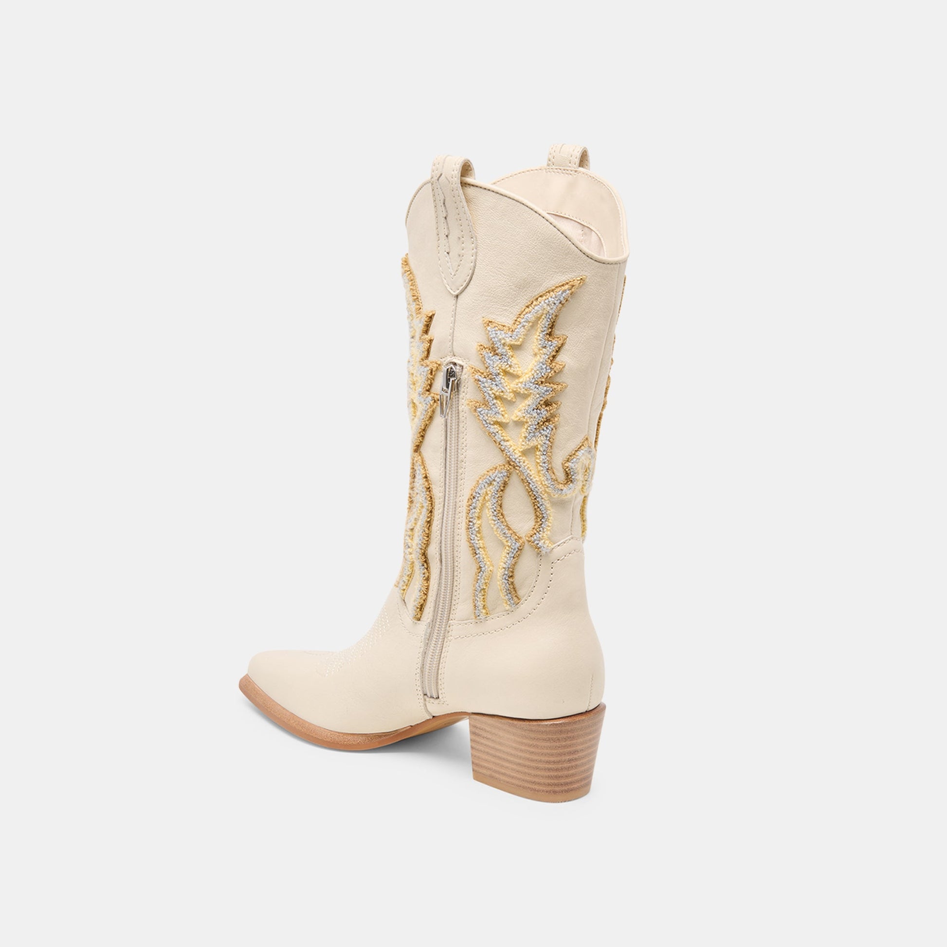 Vila Ivory Leather Boots - IVORY LEATHER
