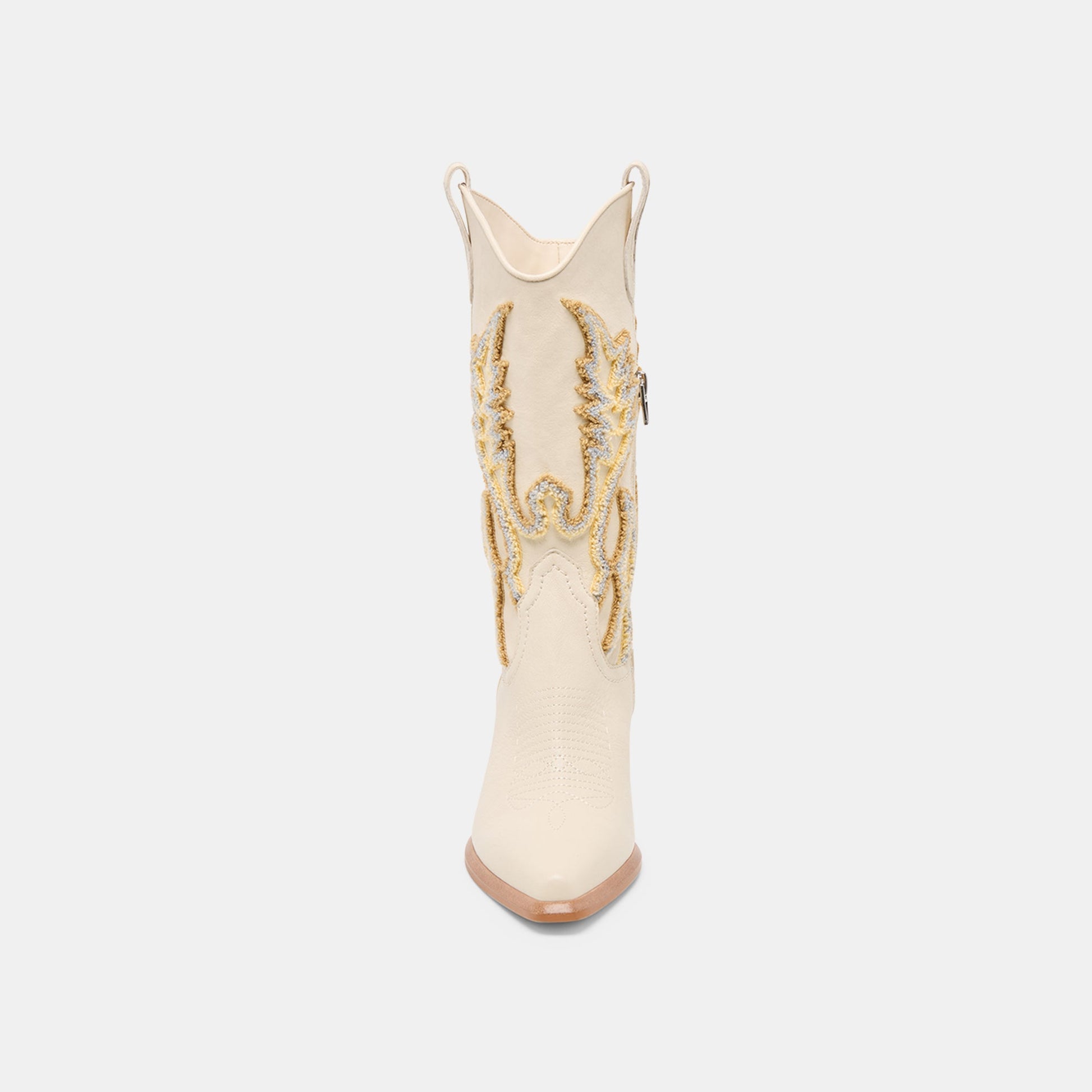 Vila Ivory Leather Boots - IVORY LEATHER