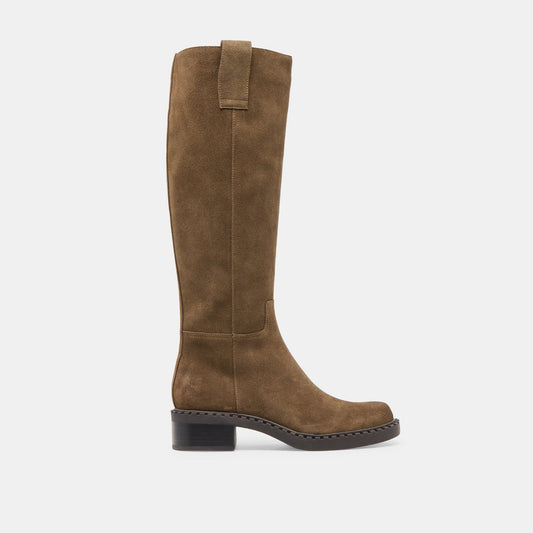 Glory H2O Waterproof Olive Suede Wide Calf Boots - OLIVE SUEDE