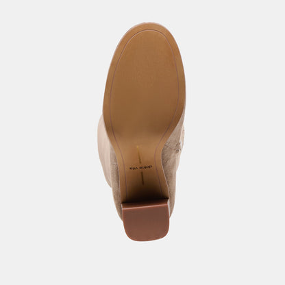 Hudsin Wide Calf Barley Suede Boots - BARLEY SUEDE