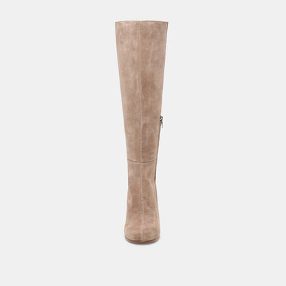 Hudsin Wide Calf Barley Suede Boots - BARLEY SUEDE