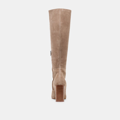 Hudsin Wide Calf Barley Suede Boots - BARLEY SUEDE