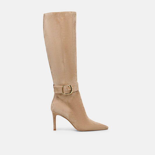 Kinzy Camel Suede Boots - CAMEL SUEDE