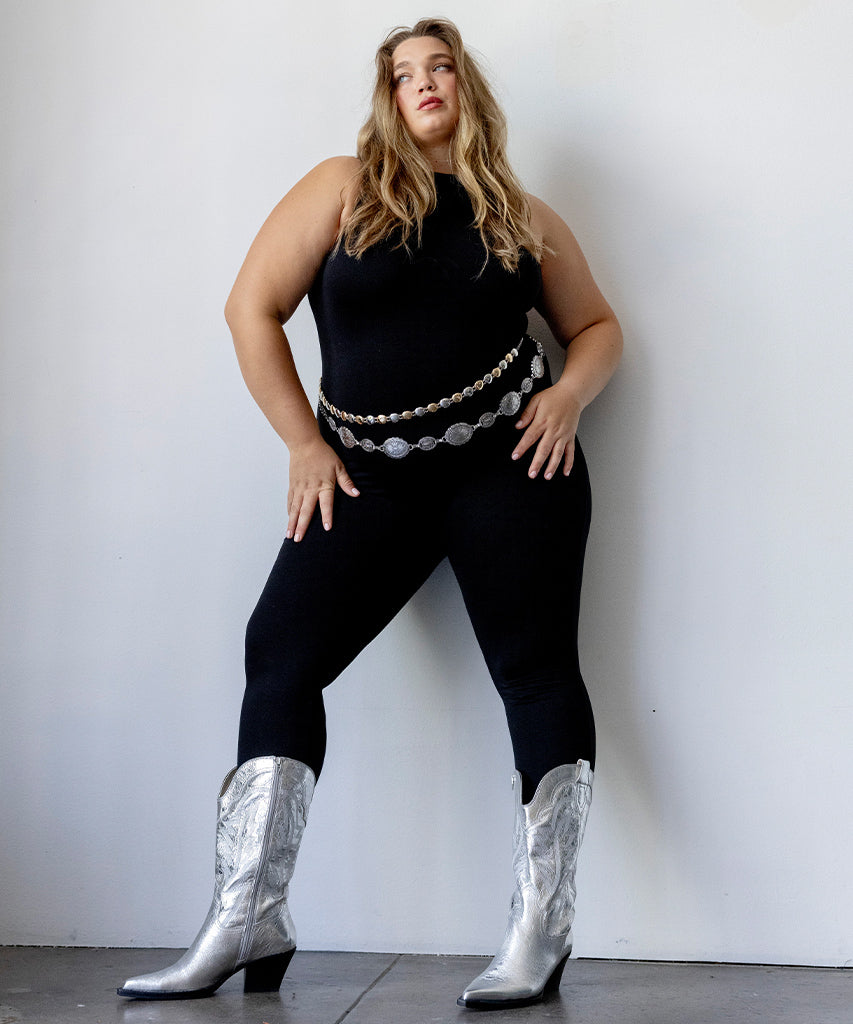 Ryland Extra Wide Calf Silver Boots - SILVER DISTRESSED LEATHER