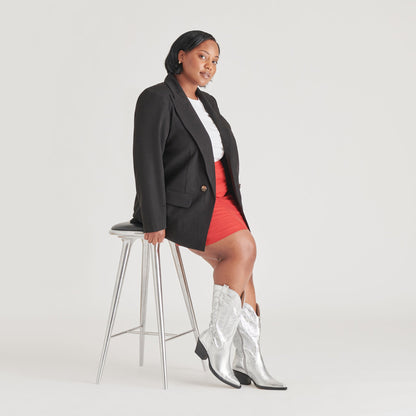Ryland Extra Wide Calf Silver Boots - SILVER DISTRESSED LEATHER