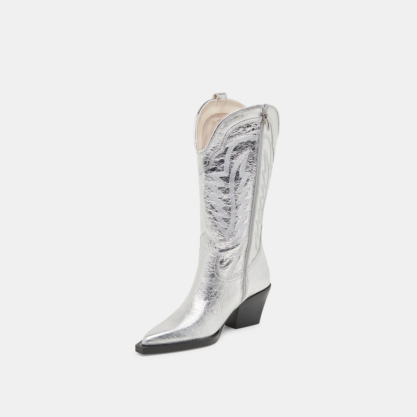 Ryland Extra Wide Calf Silver Boots - SILVER DISTRESSED LEATHER