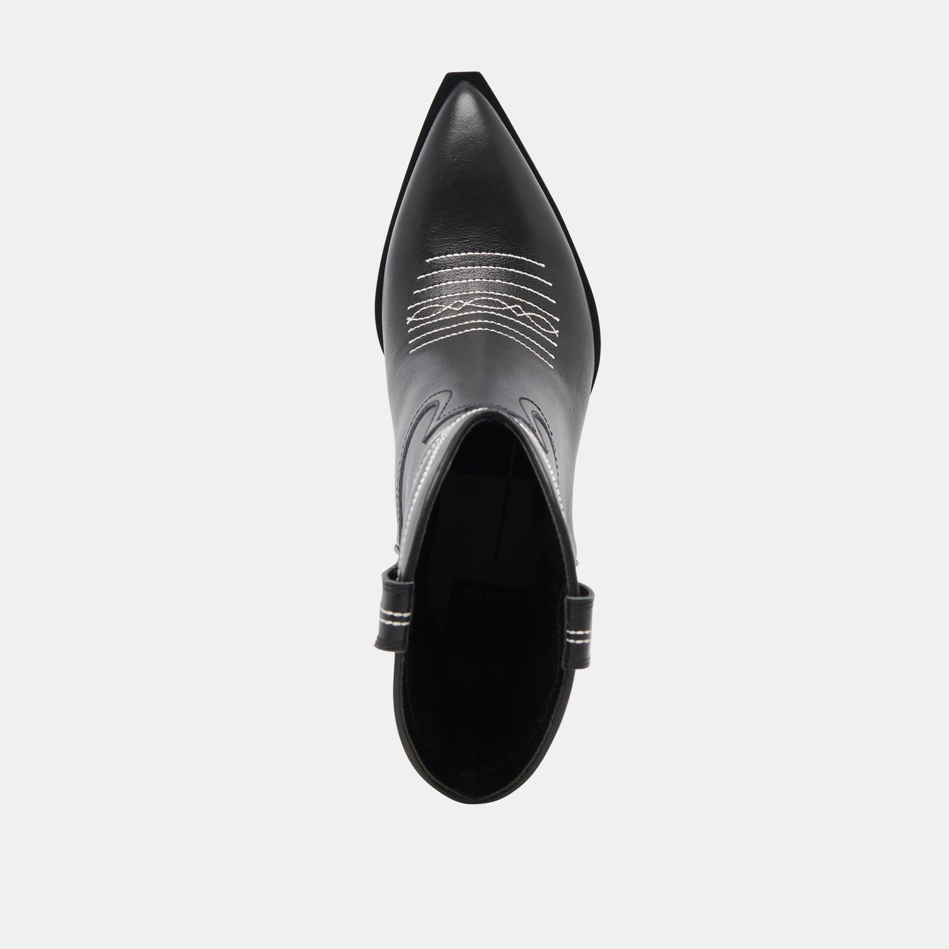 ANGEL BOOTIES BLACK WHITE LEATHER - BLACK WHITE LEATHER
