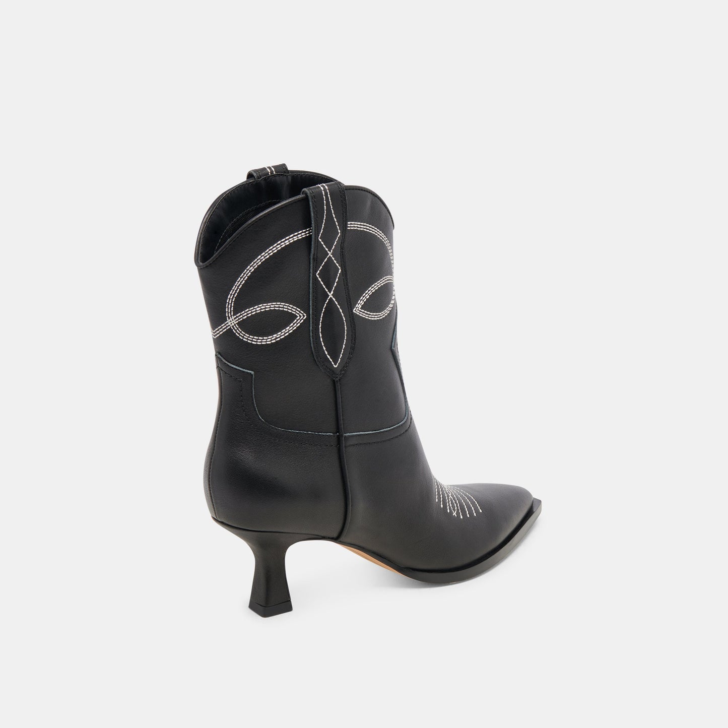 ANGEL BOOTIES BLACK WHITE LEATHER - BLACK WHITE LEATHER