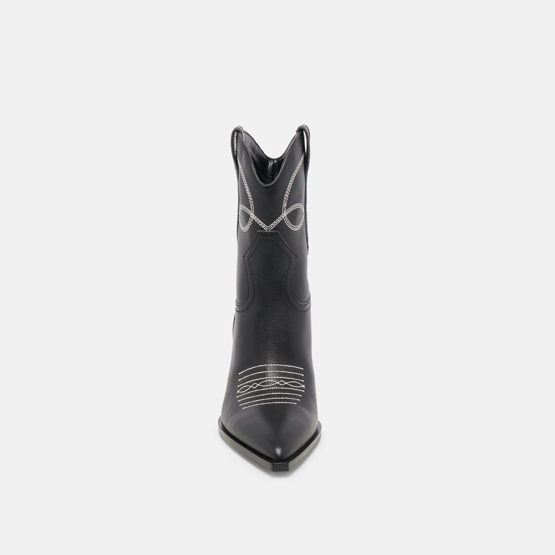 ANGEL BOOTIES BLACK WHITE LEATHER - BLACK WHITE LEATHER