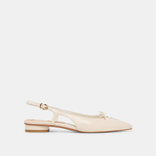 Owana Off White Leather Flats - OFF WHITE LEATHER