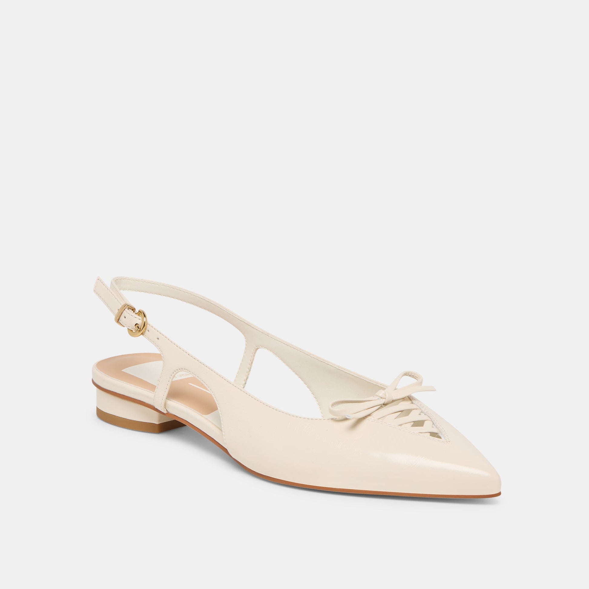 Owana Off White Leather Flats - OFF WHITE LEATHER