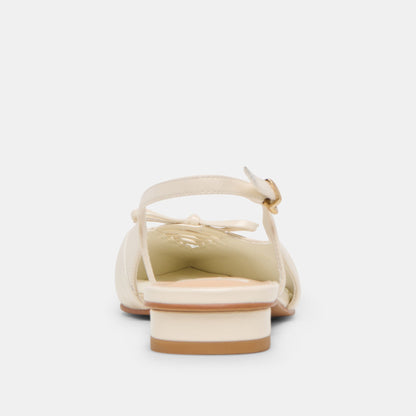 Owana Off White Leather Flats - OFF WHITE LEATHER