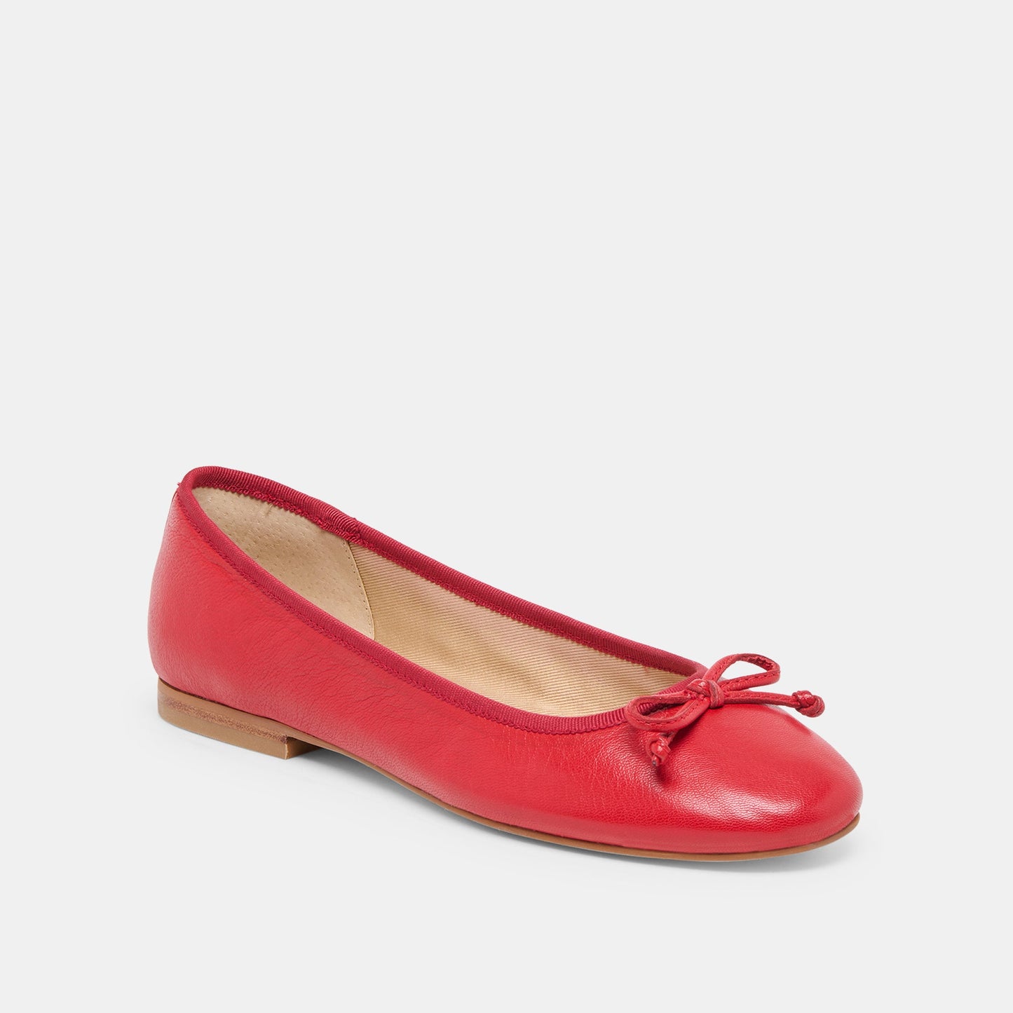 Ritla Cherry Leather Ballet Flats - CHERRY LEATHER