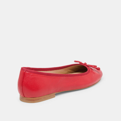 Ritla Cherry Leather Ballet Flats - CHERRY LEATHER