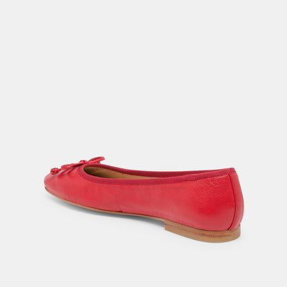 Ritla Cherry Leather Ballet Flats - CHERRY LEATHER