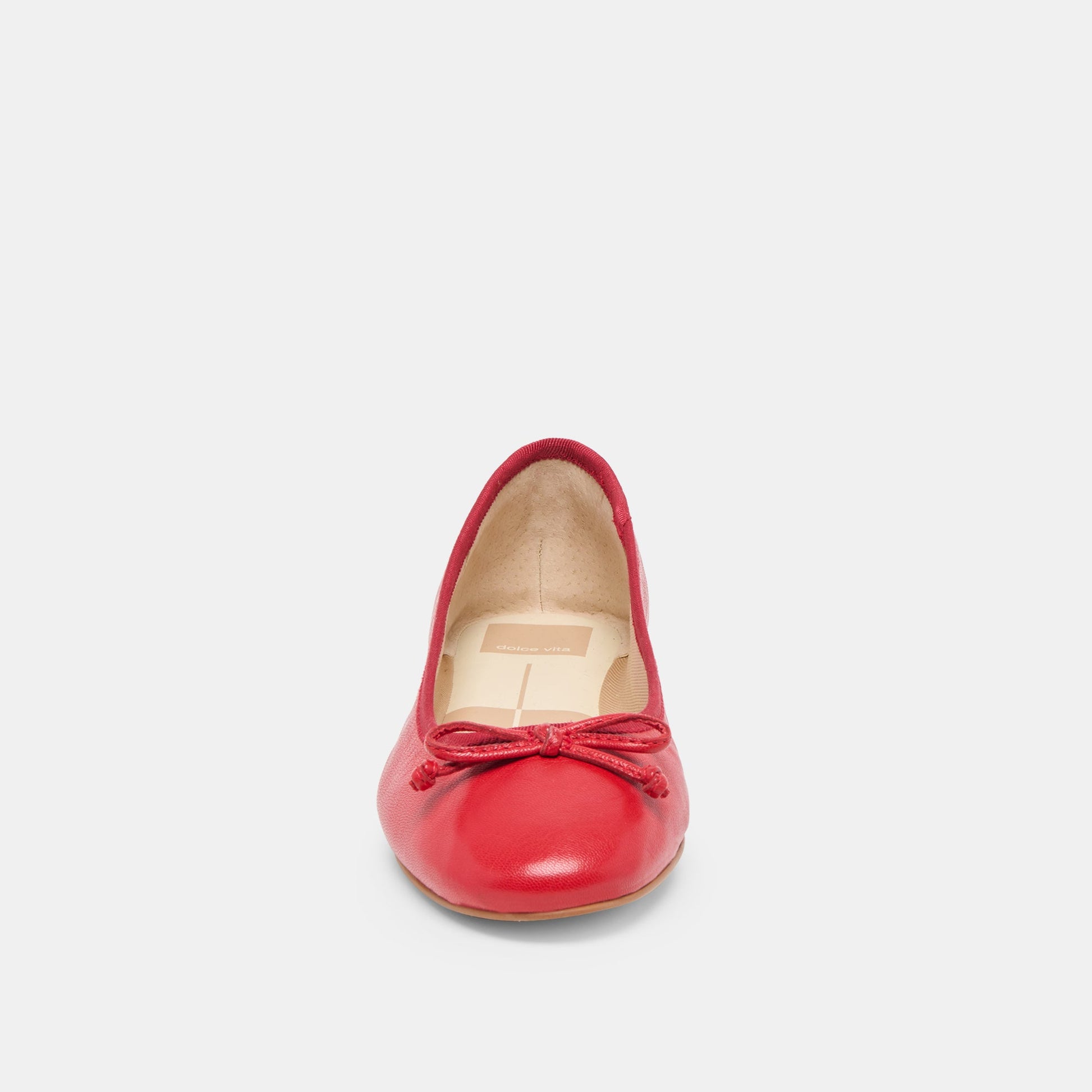 Ritla Cherry Leather Ballet Flats - CHERRY LEATHER