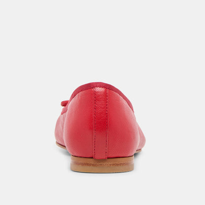 Ritla Cherry Leather Ballet Flats - CHERRY LEATHER