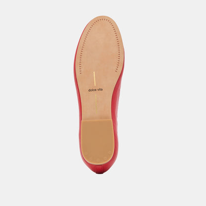 Ritla Cherry Leather Ballet Flats - CHERRY LEATHER