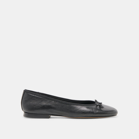 Ritla Black Leather Ballet Flats - BLACK LEATHER