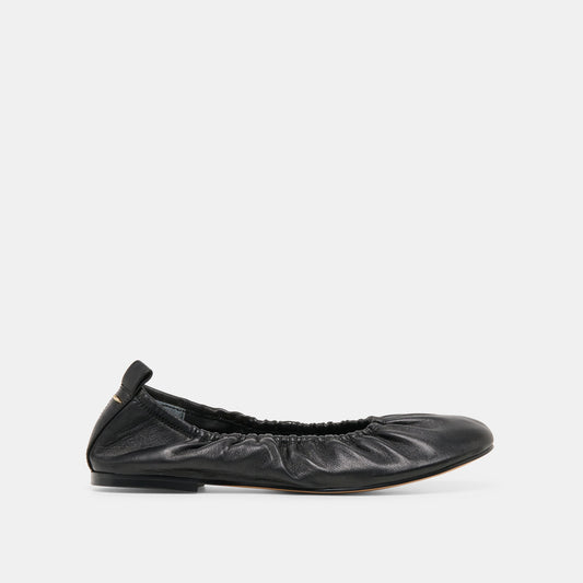 Conrad Black Leather Ballet Flats - BLACK LEATHER